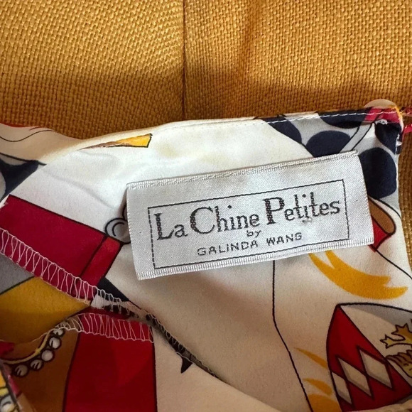 Red, Black, Gold Galinda Wans La Chine Petites Patterned Short Sleeve Top 12P - Picture 6 of 9